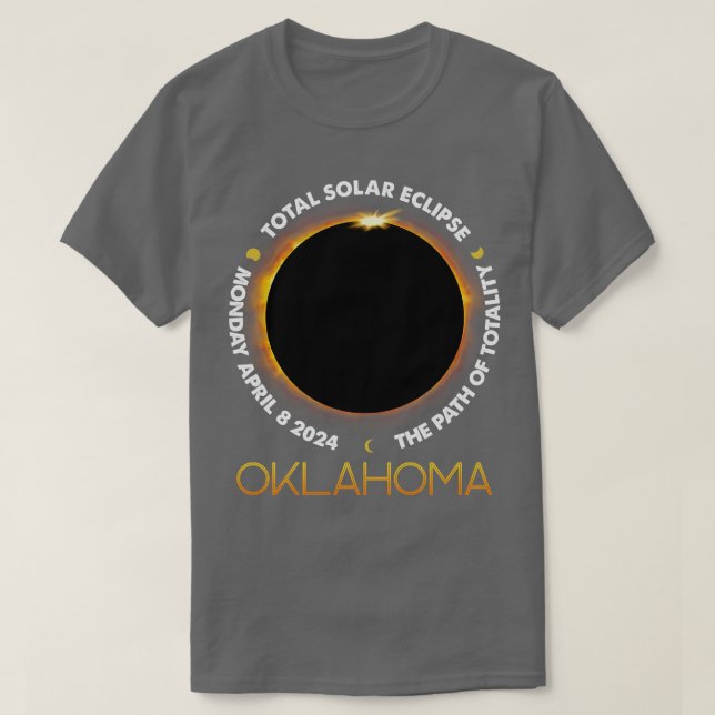 Camiseta Eclipse solar total de OKLAHOMA 2024 Totalit estad (Diseño del anverso)