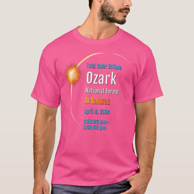 Camiseta Eclipse Solar Total De Ozark National Forest Ar 20 (Anverso)