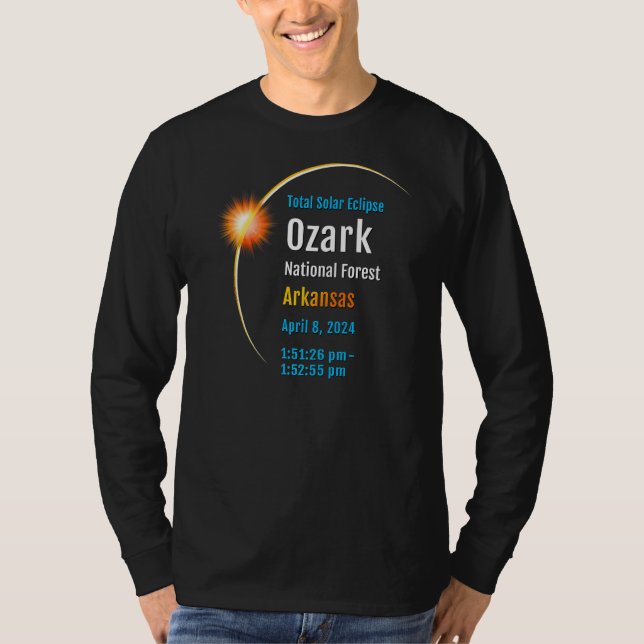 Camiseta Eclipse Solar Total De Ozark National Forest Ar 20 (Anverso)