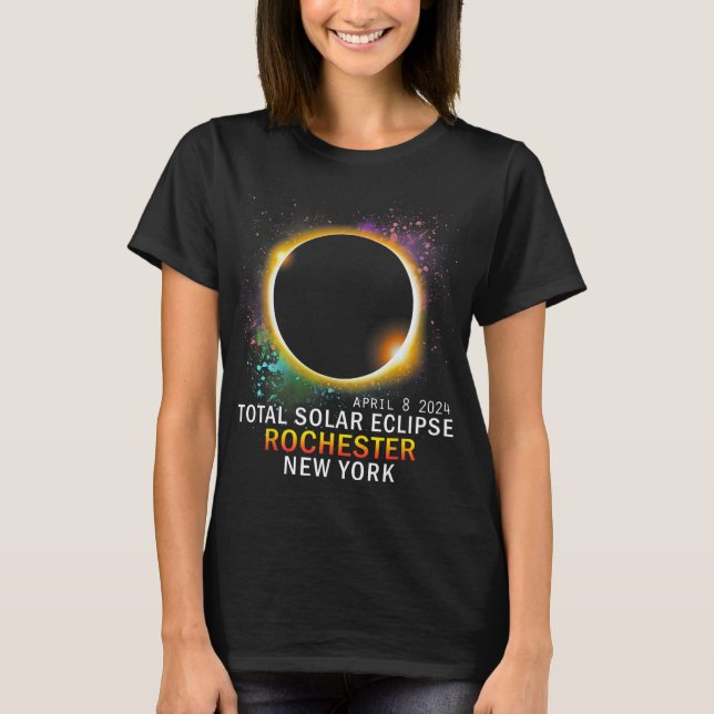 Camiseta Eclipse solar total de Rochester New York 8 de abr (Anverso)