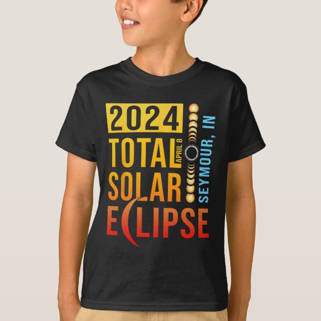 Camiseta Eclipse solar total de Seymour Indiana 2024 (Anverso)