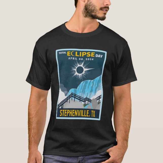 Camiseta Eclipse solar total de Stephenville Texas 2024 (Anverso)