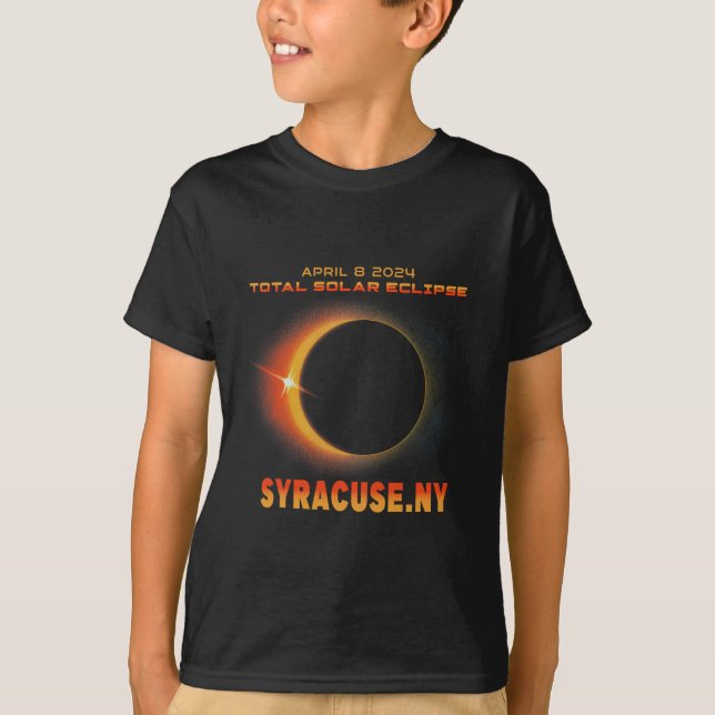 Camiseta Eclipse solar total de Syracuse en Nueva York 2024 (Anverso)