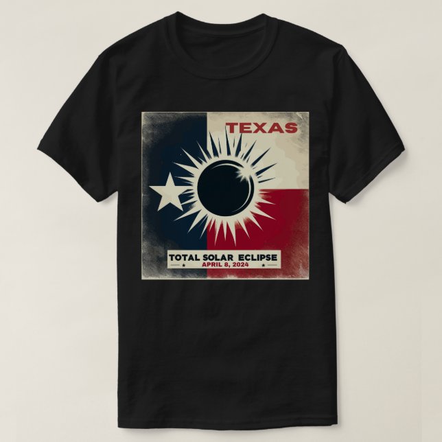 Camiseta Eclipse solar total de Texas 2024 (Diseño del anverso)