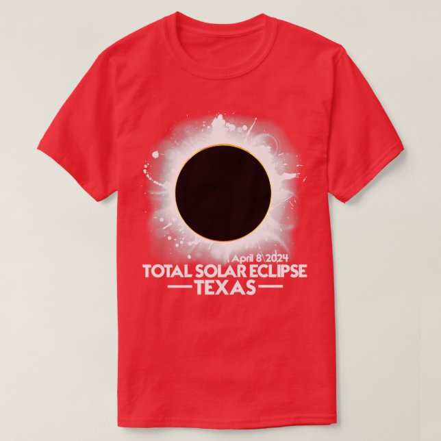 Camiseta Eclipse solar total de TEXAS 2024 Abril 8 América  (Diseño del anverso)