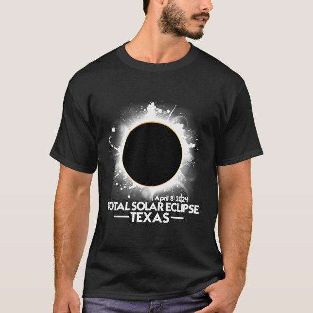 Camiseta Eclipse solar total de Texas 2024 Abril 8 América  (Anverso)