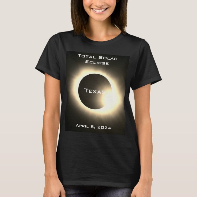 Camiseta Eclipse solar total de Texas 8 de abril de 2024 (Anverso)