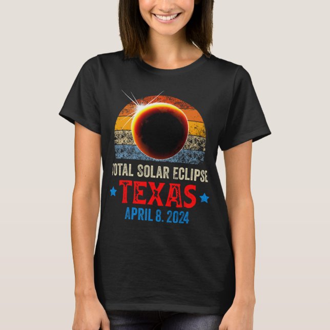 Camiseta Eclipse solar total de Texas 8 de abril de 2024 So (Anverso)