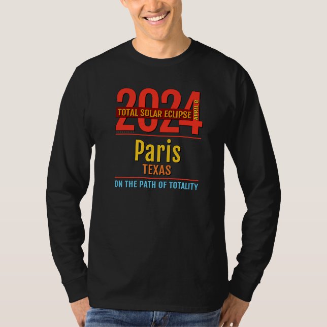 Camiseta Eclipse solar total de Texas en París 2024 4 (Anverso)