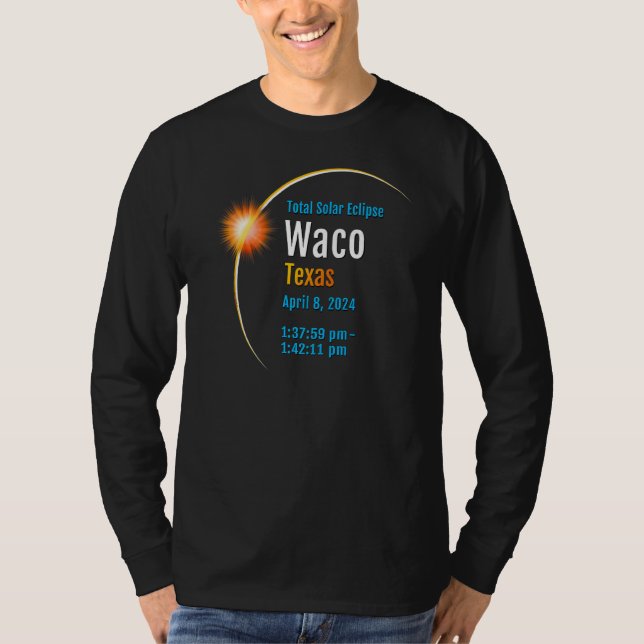 Camiseta Eclipse solar total de Waco Texas Tx 2024 1 (Anverso)