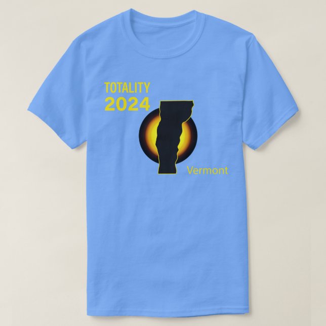 Camiseta Eclipse solar total en el estado de Vermont 2024 (Diseño del anverso)