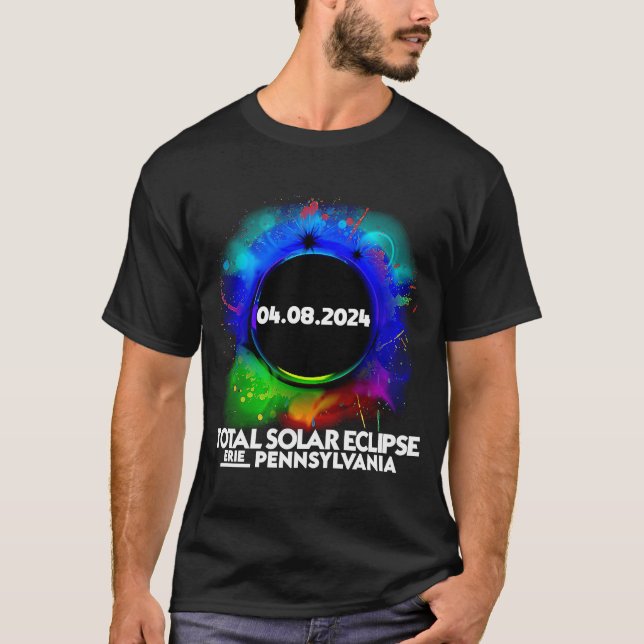 Camiseta Eclipse solar total ERIE PENNSYLVANIA Abril 8 2024 (Anverso)
