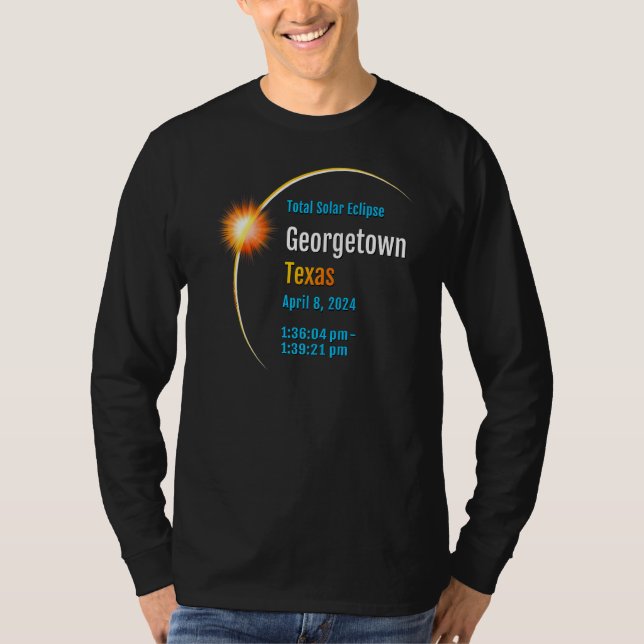 Camiseta Eclipse solar total Georgetown Texas Tx 2024 1 (Anverso)