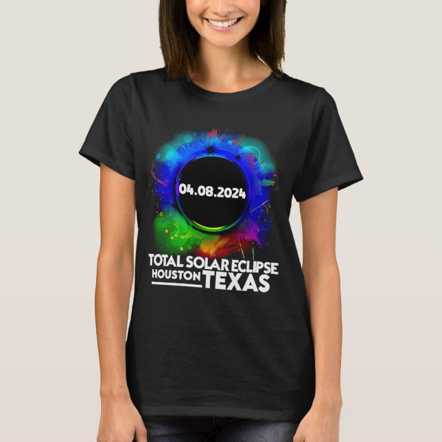 Camiseta Eclipse solar total Houston Texas 8 de abril de 20 (Anverso)