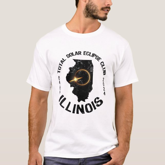 Camiseta Eclipse solar total Illinois Estados Unidos 2024 E (Anverso)
