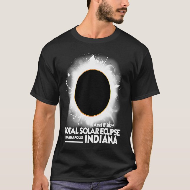 Camiseta Eclipse solar total Indianápolis INDIANA 2024 abri (Anverso)