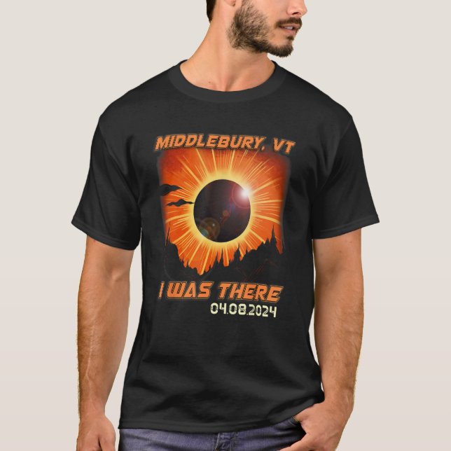 Camiseta Eclipse solar total montaña Senderismo Middlebury  (Anverso)