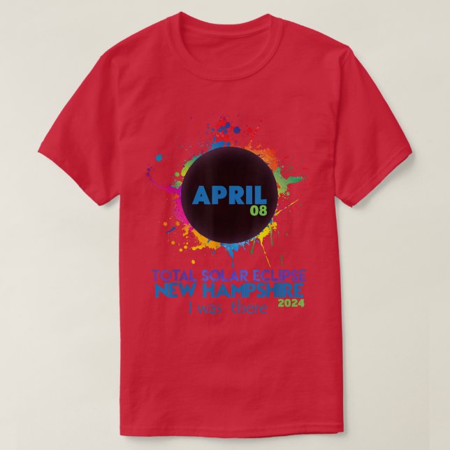 Camiseta Eclipse Solar Total New Hampshire 2024 Colorful To (Diseño del anverso)
