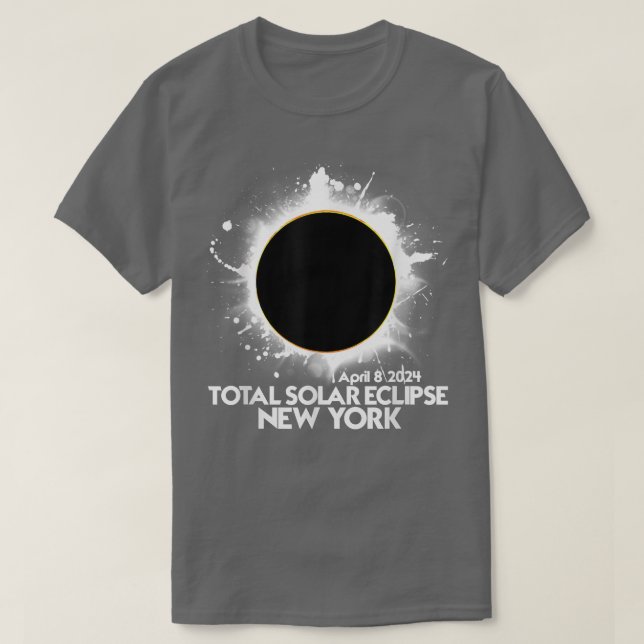 Camiseta Eclipse solar total Nueva York 2024 Totalidad  (Diseño del anverso)