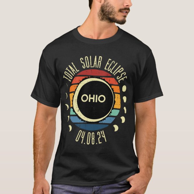 Camiseta Eclipse solar total Ohio Sunset Retro 04.08.24 (Anverso)