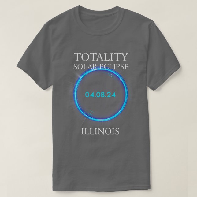 Camiseta Eclipse solar total para mujeres 2024 ILLINOIS 04 (Diseño del anverso)