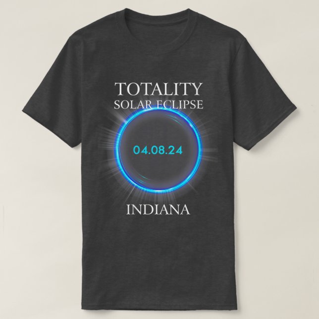 Camiseta Eclipse solar total para mujeres 2024 Indiana 04 (Diseño del anverso)