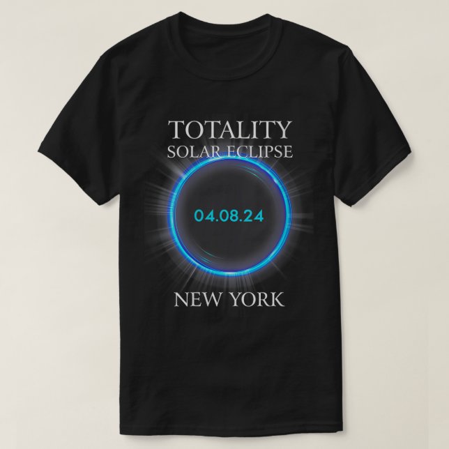 Camiseta Eclipse solar total para mujeres 2024 Nueva York 0 (Diseño del anverso)