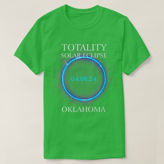 Camiseta Eclipse solar total para mujeres 2024 Oklahoma 04 (Diseño del anverso)