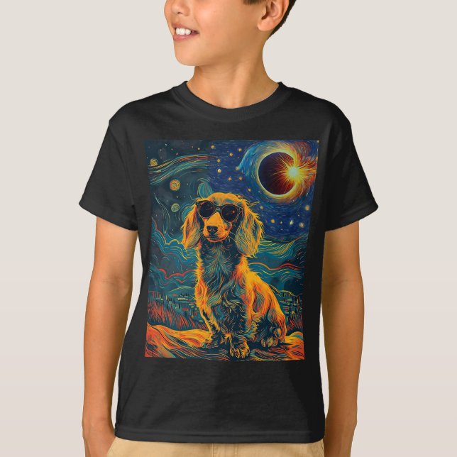 Camiseta Eclipse solar total perro de Dachshund (Anverso)