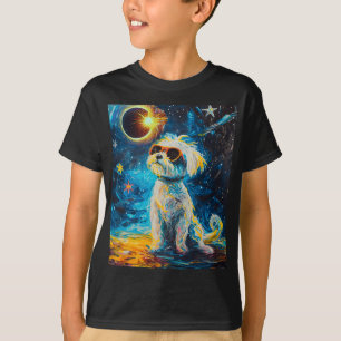 Camiseta Eclipse solar total perro maltés