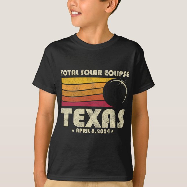 Camiseta Eclipse solar total retro 2024 Texas (Anverso)