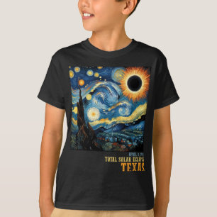 Camiseta Eclipse Solar Total Retro 2024 Texas Para Hombres