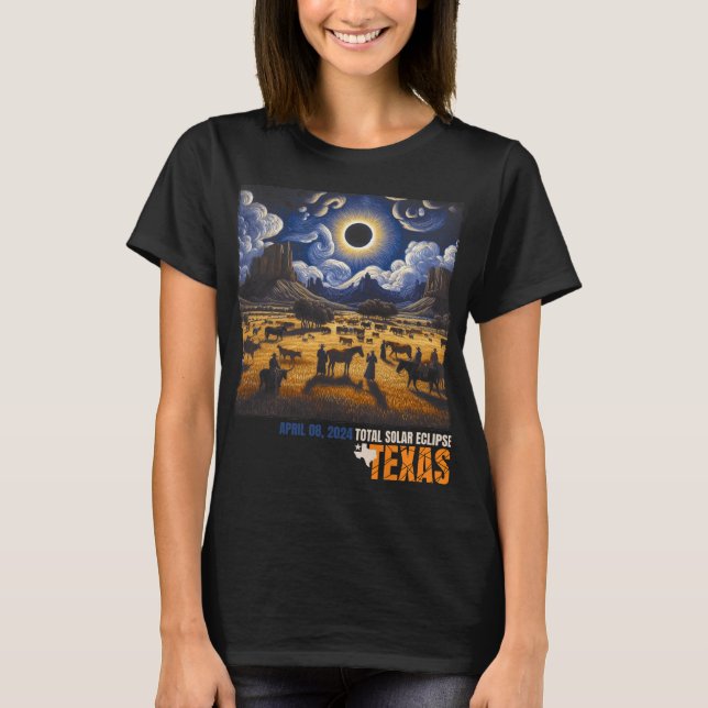 Camiseta Eclipse solar total retro abril 8 2024 Astronomía (Anverso)