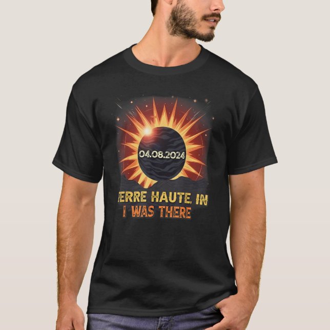 Camiseta Eclipse solar total Retro Terre Haute Indiana IN (Anverso)