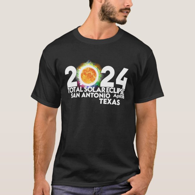 Camiseta Eclipse solar total San Antonio Texas 8 de abril d (Anverso)