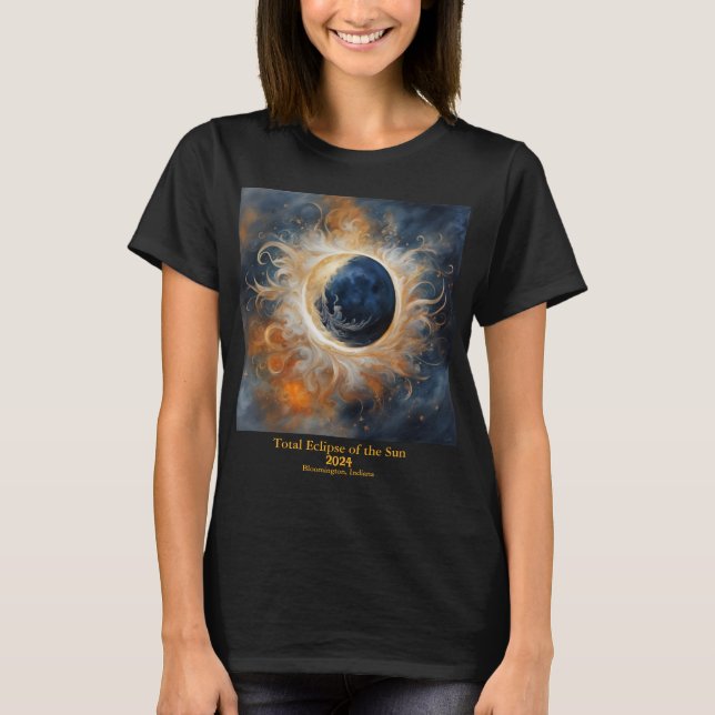 Camiseta Eclipse solar total Sun Magic SU nombre de texto (Anverso)