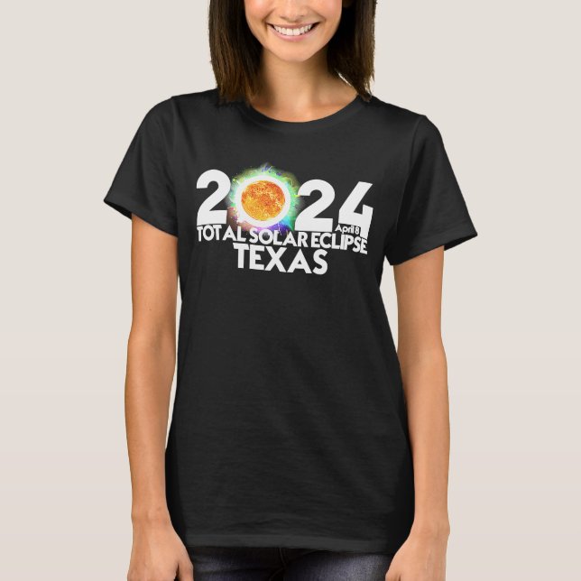 Camiseta Eclipse solar total TEXAS 2024 Totalidad estadouni (Anverso)