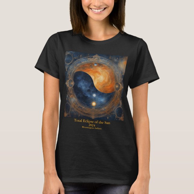 Camiseta Eclipse solar total tu nombre de texto místico (Anverso)