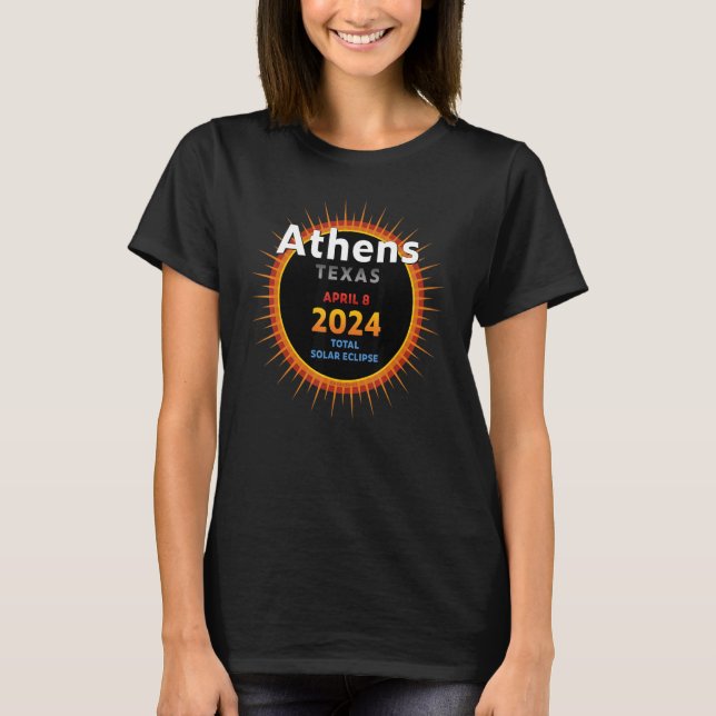 Camiseta Eclipse solar total TX en Atenas 2024 2 (Anverso)