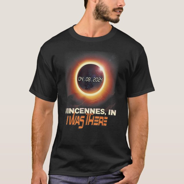 Camiseta Eclipse solar total Vincennes Indiana IN (Anverso)