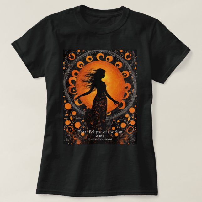 Camiseta Eclipse solar tu nombre o místico del bailarín de  (Diseño del anverso)