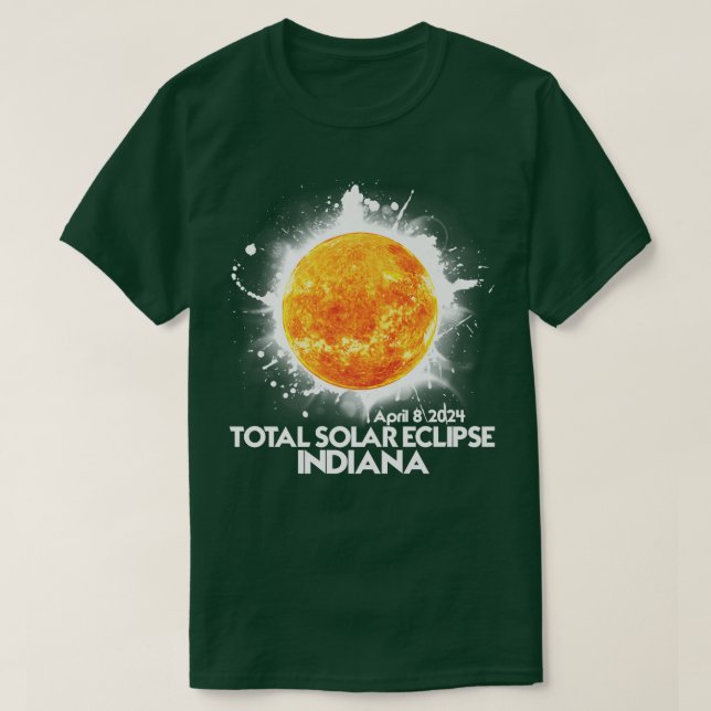 Camiseta Eclipse total de energía solar de Indiana 2024 (Diseño del anverso)