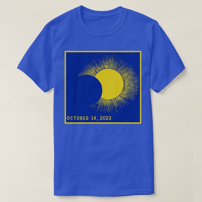 Camiseta Eclipse total de oro azul y amarillo 2023 (Diseño del anverso)