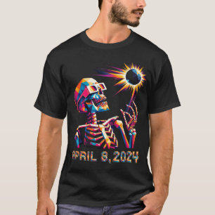 Camiseta Eclipse total de poly 8 de abril de 2024 Esqueleto
