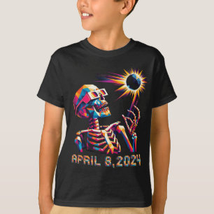 Camiseta Eclipse total de poly 8 de abril de 2024 Esqueleto