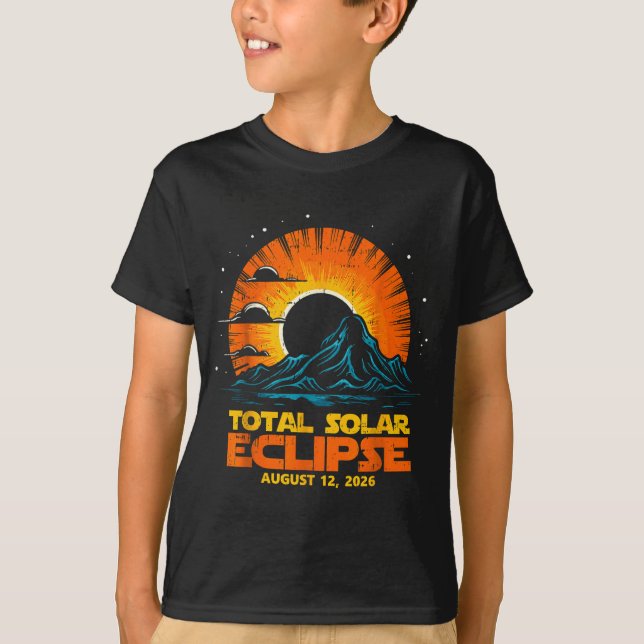 Camiseta Eclipse Total de Sol 12 de agosto de 2026 Arte (Anverso)