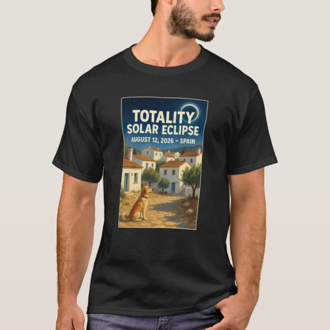 Camiseta Eclipse Total de Sol 12 de agosto de 2026 España C (Anverso)