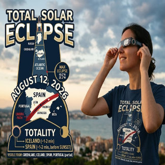 Camiseta Eclipse Total de Sol 12 de agosto de 2026 España I