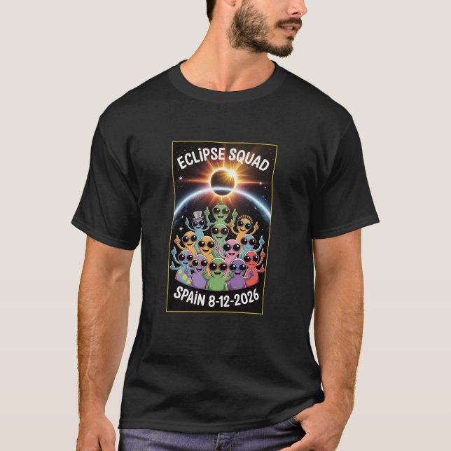 Camiseta Eclipse Total de Sol 12 de agosto de 2026 España S (Anverso)