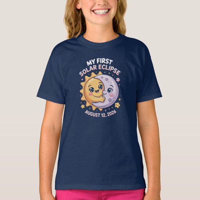 Camiseta Eclipse Total de Sol 12 de agosto de 2026 Primer E (Anverso)